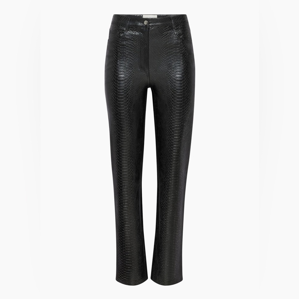 Never worn Aritzia Wilfred Melina vegan leather black pant python
